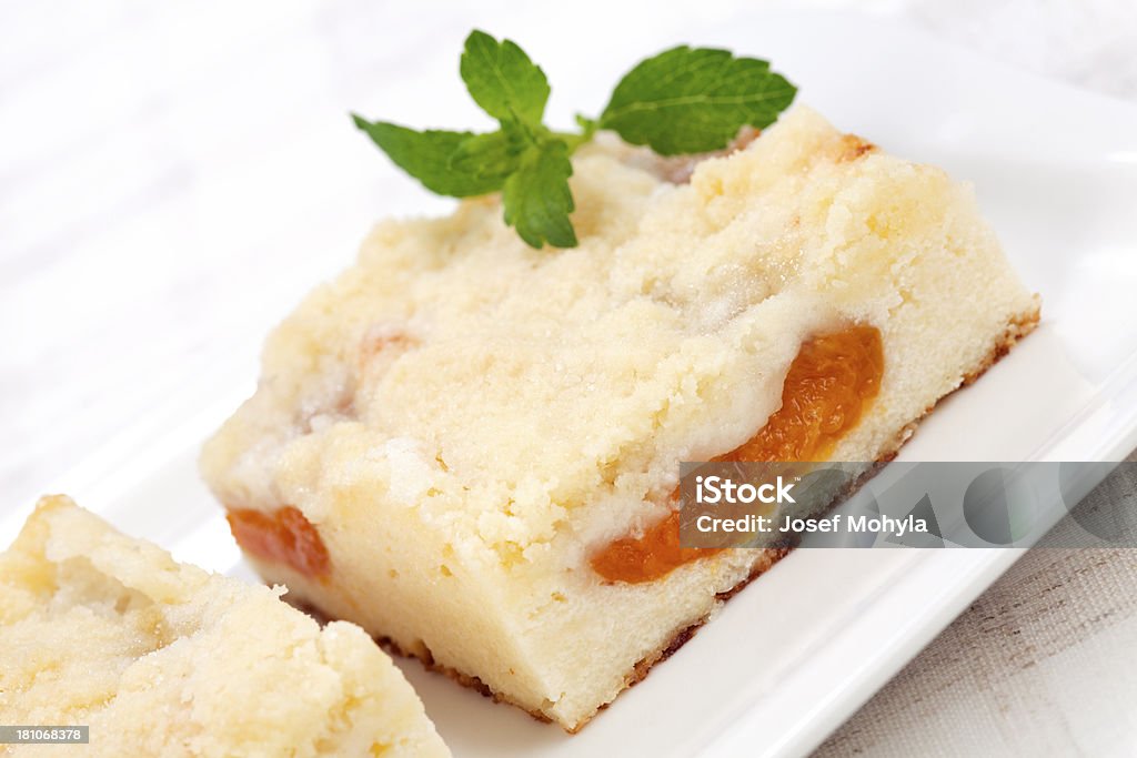 Torta de queijo Cottage com damascos - Foto de stock de Bolo royalty-free