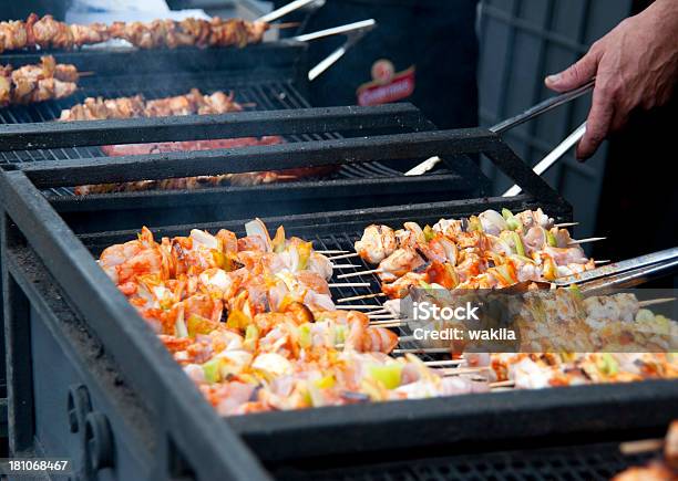 Schaschlik Carne Em Sóisschaschlikspieße - Fotografias de stock e mais imagens de Assado - Assado, Assado no Espeto, Calor