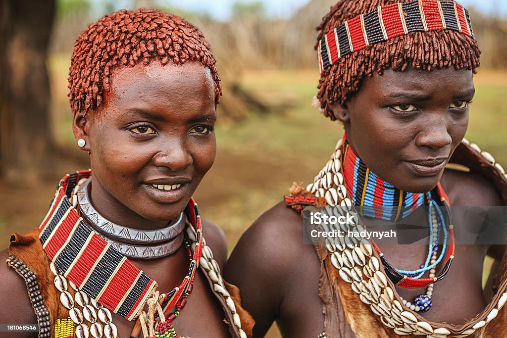 Junge Frauen von Hamer tribe, Äthiopien, Afrika - Lizenzfrei Afrika Stock-Foto