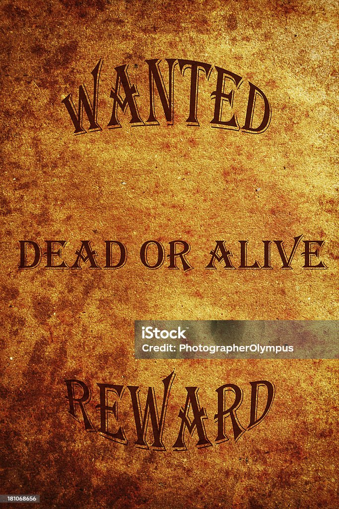 Wanted Poster-Segnale inglese - Foto stock royalty-free di Antico - Vecchio stile