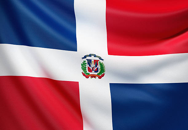 флаг доминиканская республика, - dominican flag стоковые фото и изображения
