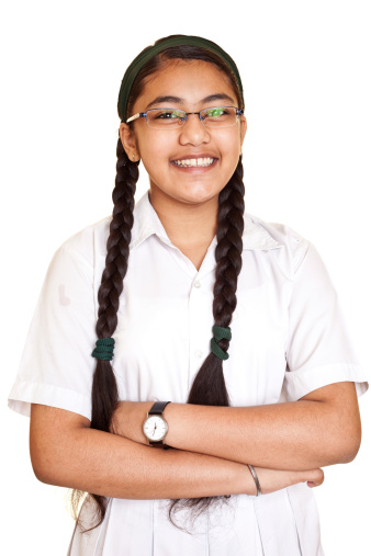 Cheerful Indian School Girl