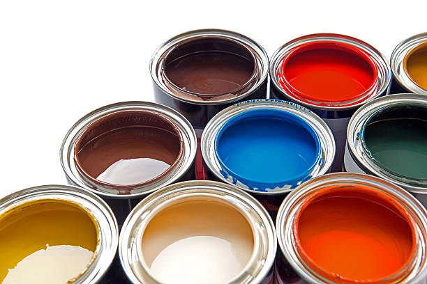 istock Group of colorful paint tins 181069011