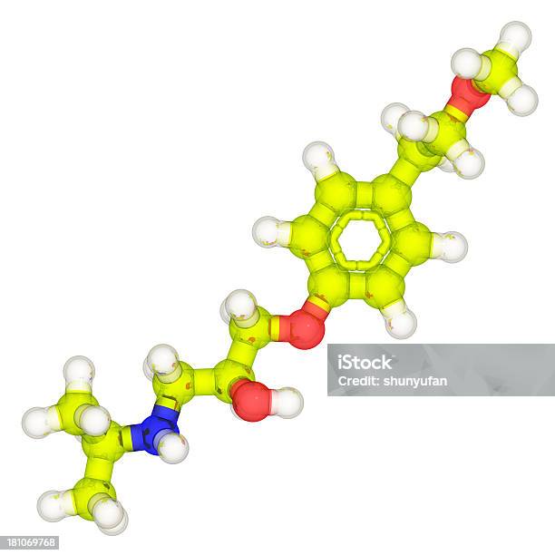 Drugmodel Metoprololo - Fotografie stock e altre immagini di Atomo - Atomo, Betabloccante, Biologia