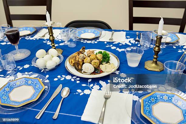 Table Set For Passover Seder Stock Photo - Download Image Now - Passover, Seder, Table