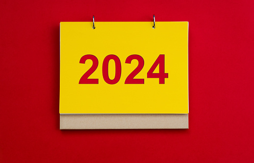 New year 2024 calendar concept