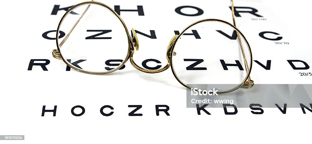 Tablica okulistyczna z antycznymi okulary - Zbiór zdjęć royalty-free (Antyczny)