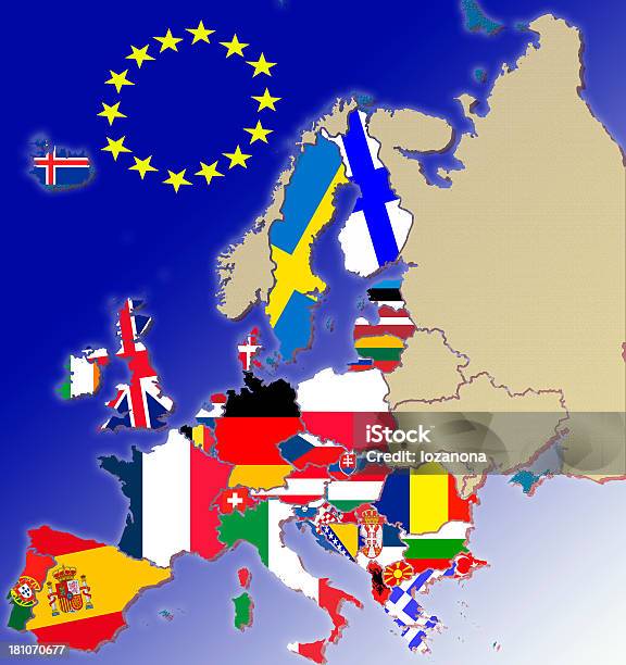 Państwa Członkowskie Ue Z Flaga - zdjęcia stockowe i więcej obrazów Europa - Lokalizacja geograficzna - Europa - Lokalizacja geograficzna, Flaga UE, Fotografika
