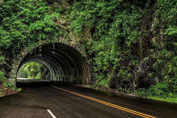 istock Smoky Mountain Tunnel In The Rain 181070944