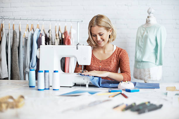 istock Focused of finishing her garment 181071188