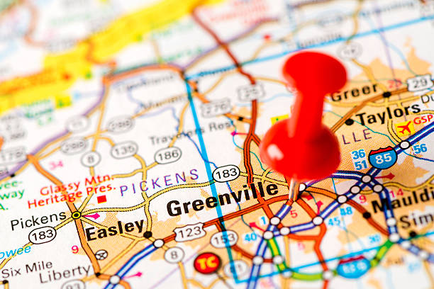 istock US capital cities on map series: Greenville, SC 181071373