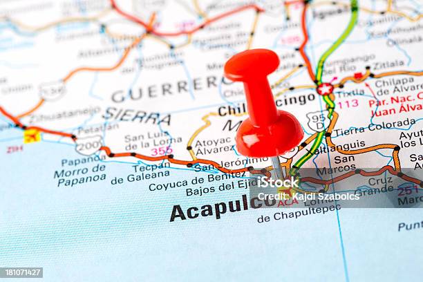 미국 수도 맵에서의 시리즈 아카풀코 멕시코 아카풀코에 대한 스톡 사진 및 기타 이미지 - 아카풀코, 압정, 0명