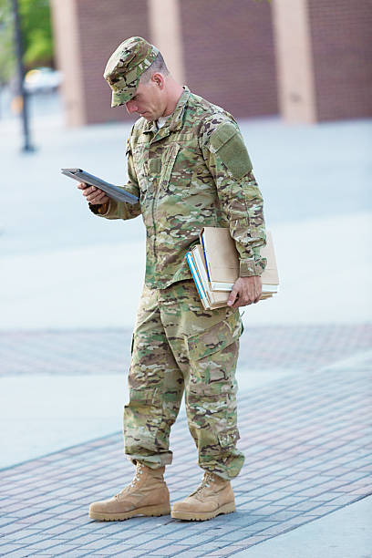 istock American Soldier with reading 181071660