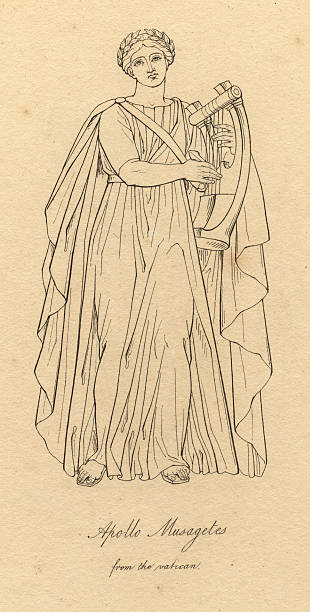istock Old Black and White Illustration of Apollo Musagetes, From 1812 181071788