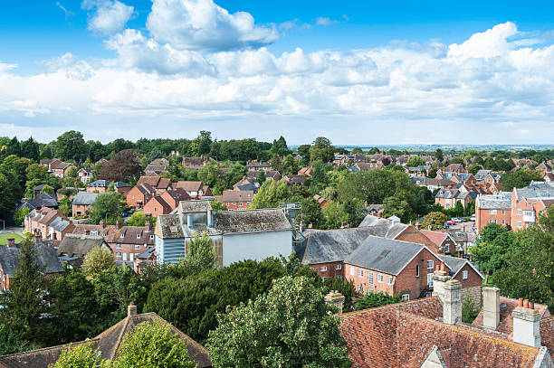 istock Elevated view of english town 181071851