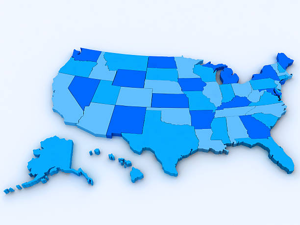 istock Detail USA map with state borders 181072919