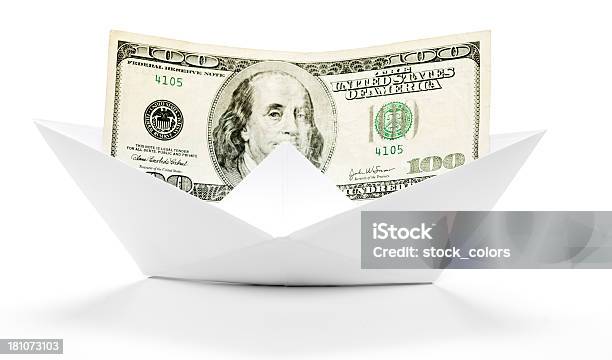 Dollars In Paper Boat Stock Photo - Download Image Now - American One Hundred Dollar Bill, Business, Close-up