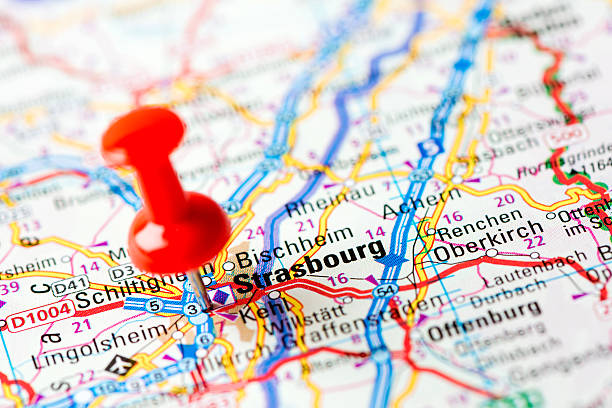 istock Europe cities on map series: Strasbourg 181073396