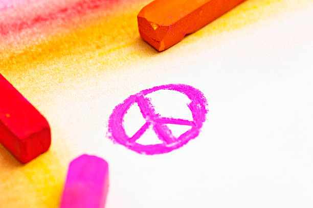 istock Pastel Peace symbol drawn on sketchpad 181073580