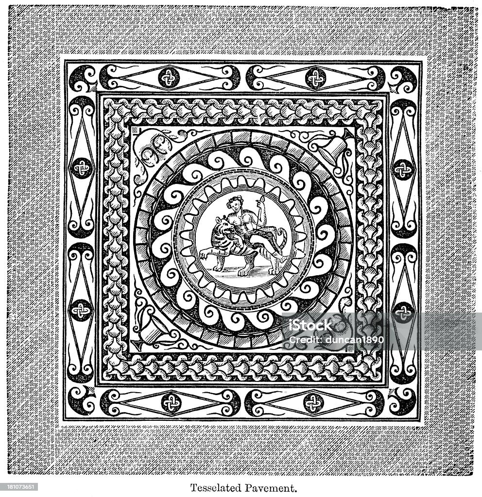 Римская Мозаика - Стоковые иллюстрации Антиквариат роялти-фри