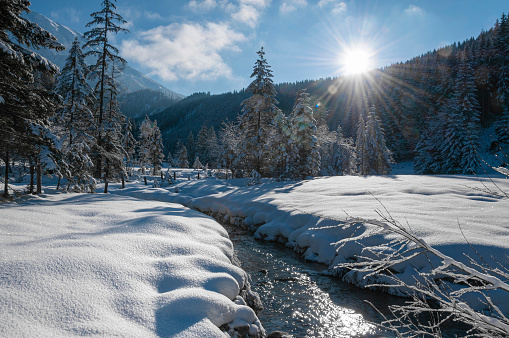 A beautiful winter's day in the Austrian Alps (Pyhrn Priel region, Upper Austria).