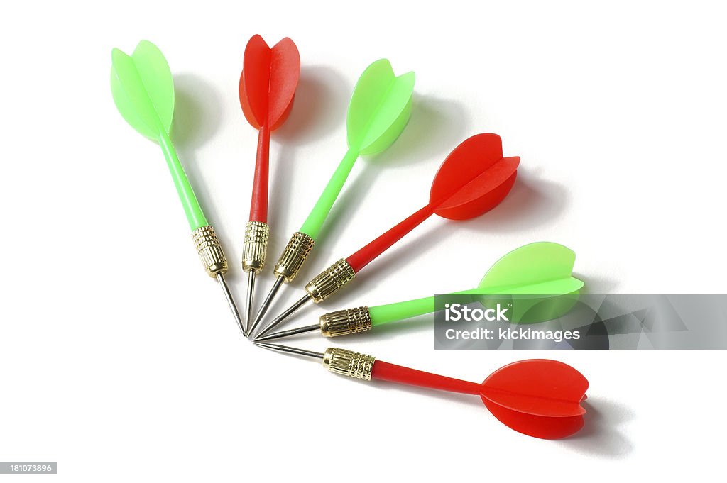 Darts Darts forming fanned out shape, isolated on white background. Accuracy Stock Photo