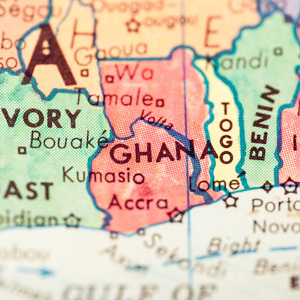 gabon territory with flag on map of globe isolated over white background