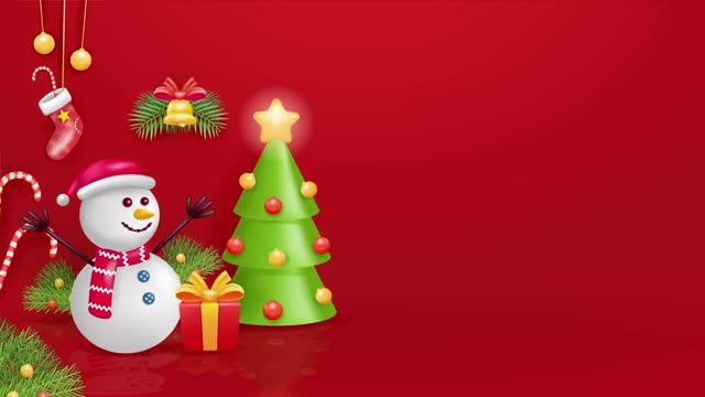 Christmas element animation, 3d vector