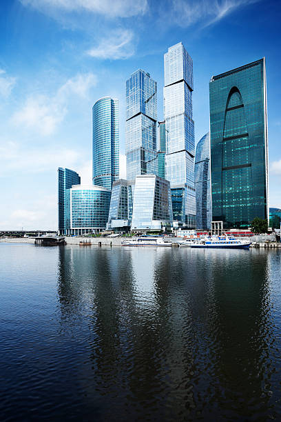 istock High modern skyscrapers over blue sky 181074784
