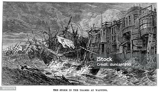 Tempestade Do Tamisa - Arte vetorial de stock e mais imagens de Wapping - Wapping, Acidente Natural, Acidentes e Desastres