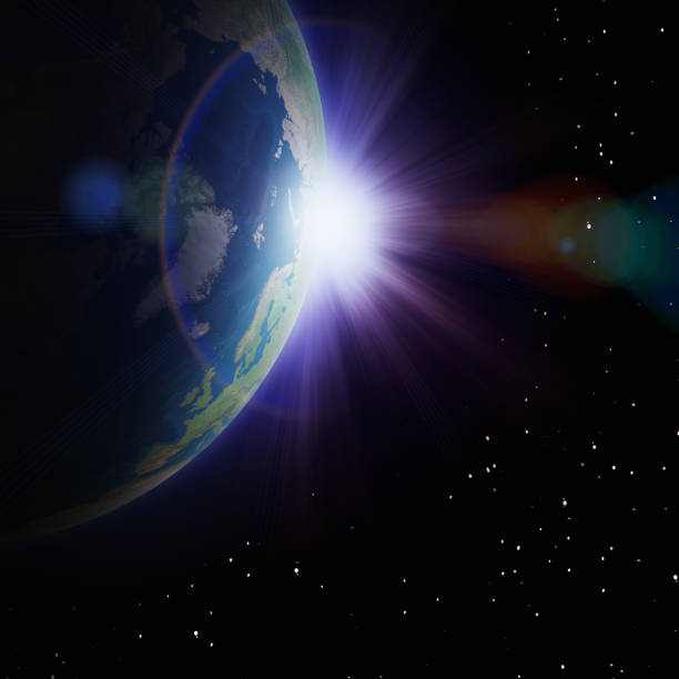 istock Earth, Sun and Colorful Lens Flare 181075547