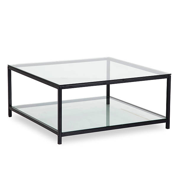istock Contemporary Iron and Glass Coffee table Isolated 181076115