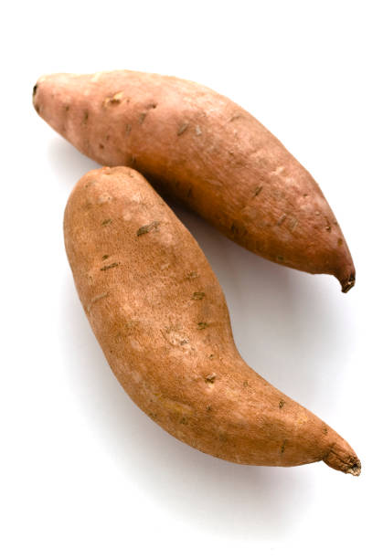 Sweet potato isolated on white.