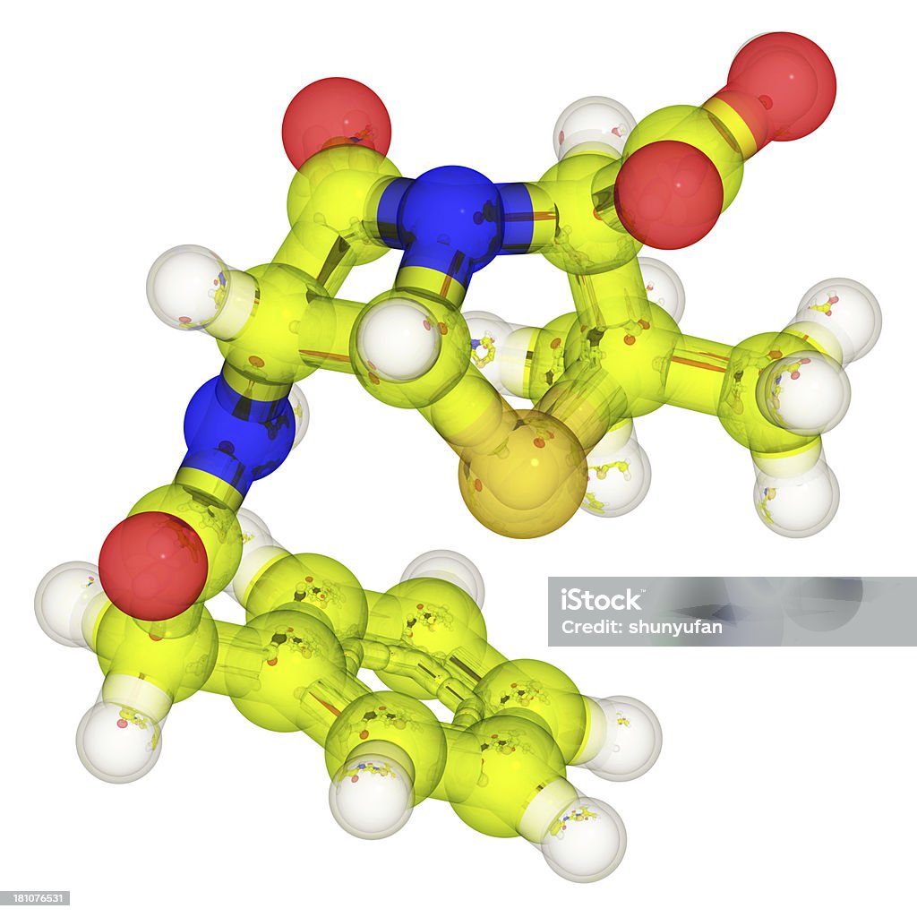 DrugModel: 페니실린 - 로열티 프리 분자 스톡 사진