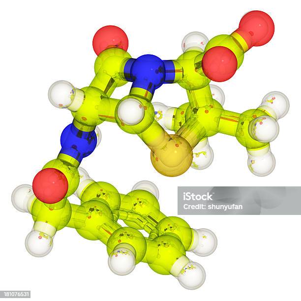 Drugmodel 페니실린 분자에 대한 스톡 사진 및 기타 이미지 - 분자, 페니실리움, 페니실린