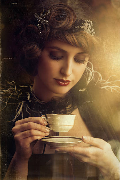 istock retro woman drinking coffee 181076633