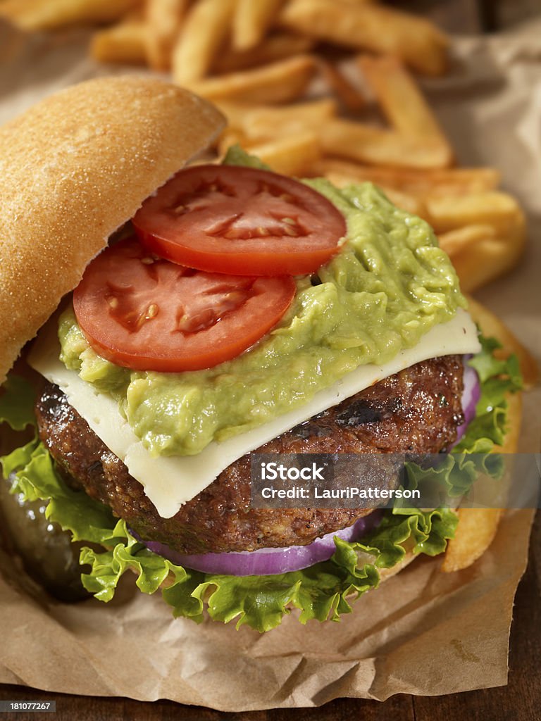 O Guacamole Bacon Burger - Royalty-free Abacate Foto de stock