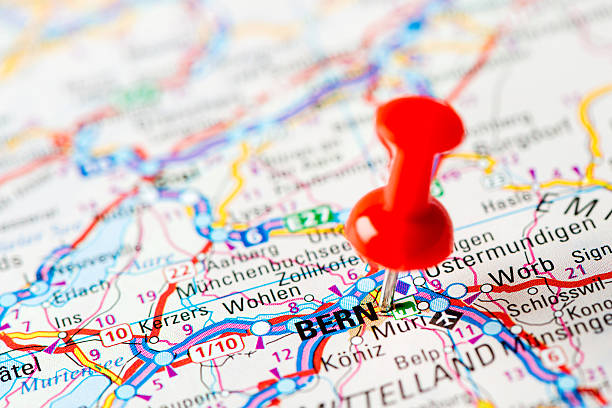 istock Europe cities on map series: Bern 181077519