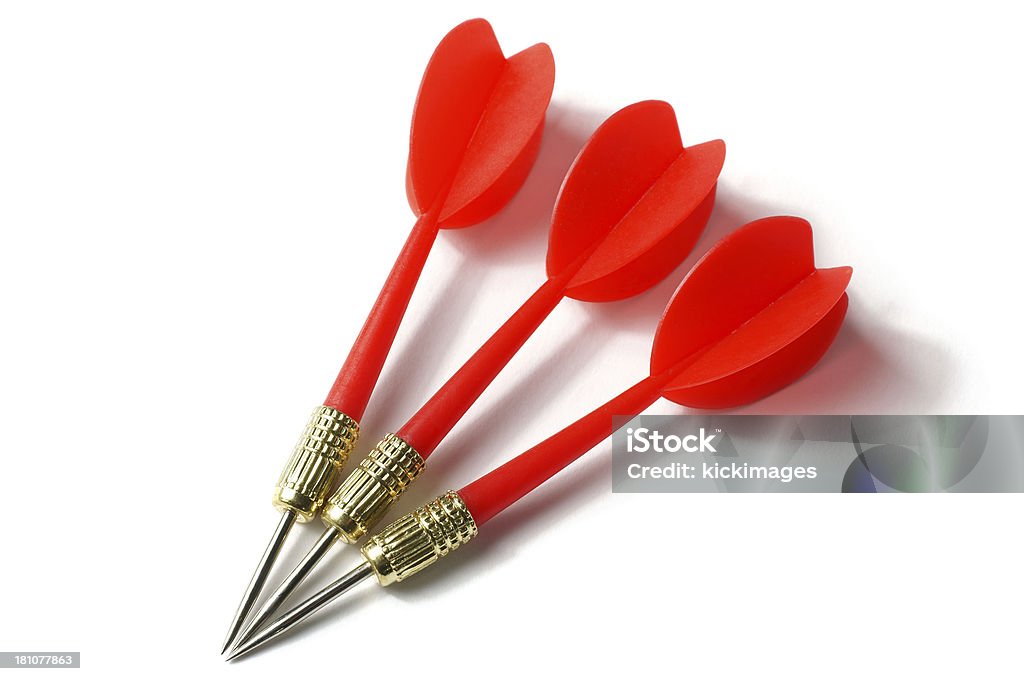 Three Darts Three darts in a row, isolated on white background. Dart Stock Photo