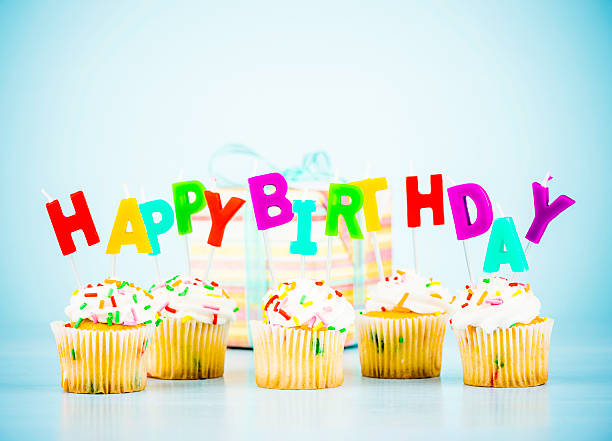 istock Happy Birthday Cupcakes and Gift 181078904