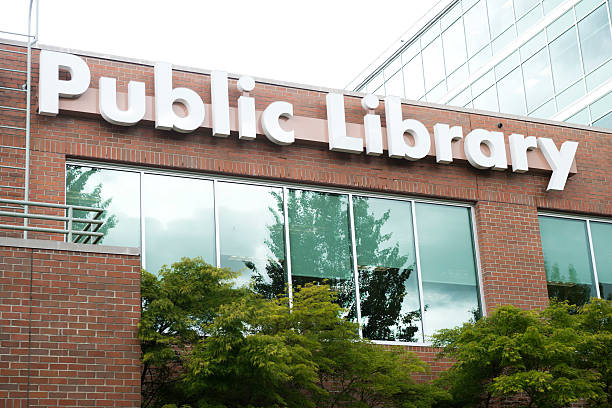Public Library Sign stock photo