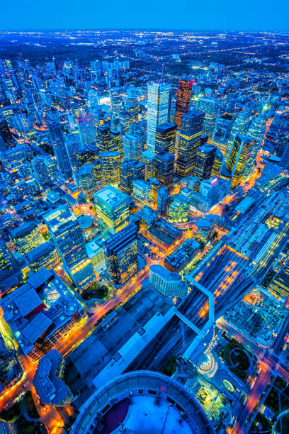 istock Toronto financial district cityscape at dusk 181079731
