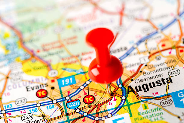istock US capital cities on map series: Augusta, GA 181080597