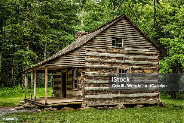 Settlers객실을 Smoky Mountains 건물 외관에 대한 스톡 사진 및 기타 이미지 - 건물 외관, 통나무집, 오래된