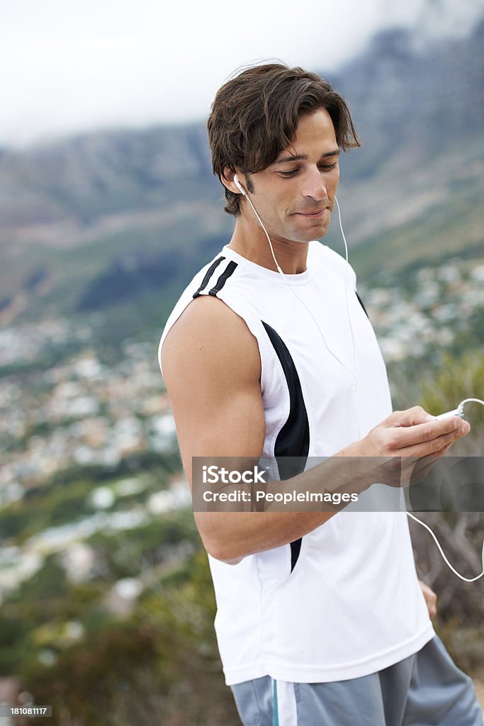 Machen Sie das Beste aus einem Training mit Musik - Lizenzfrei Aktiver Lebensstil Stock-Foto