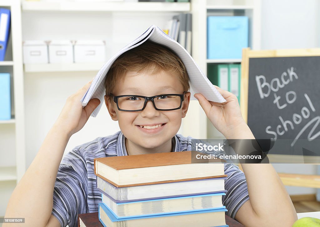 schoolboy schoolboy does his homework 10-11 Years Stock Photo