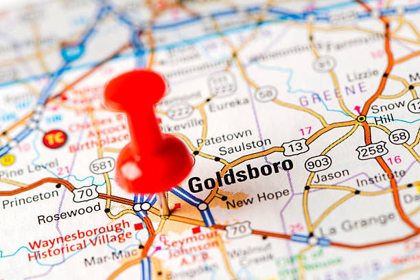 istock US capital cities on map series: Goldsboro, SC 181082150
