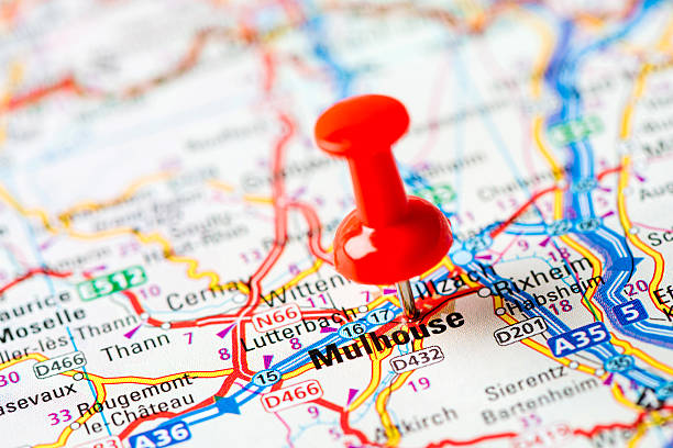 istock Europe cities on map series: Mulhouse 181082362