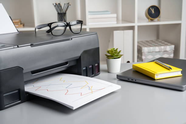 istock Close up of modern printer in the office 1810826958