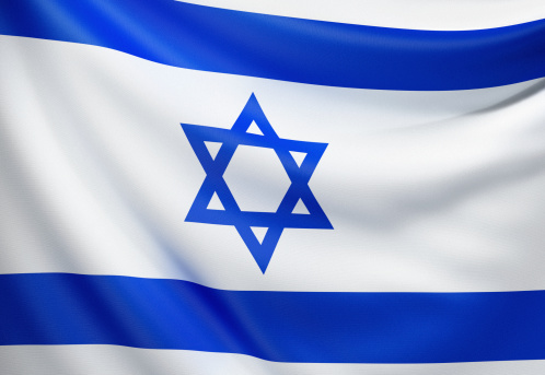 Flag of the State of Israel. 3d render.http://www.bjoernmeyer.de/bilder/flag_lightbox1.jpg